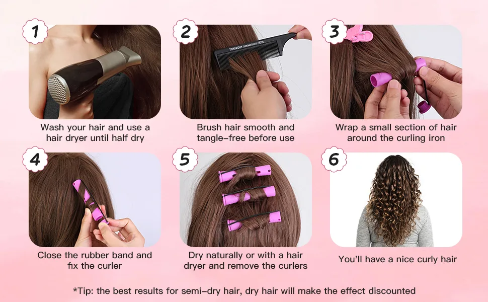 80 Pieces Hair Perm Rods Short Cold Wave Rods Plastic Perming Rods Hair Curling Rollers with Tail Comb & HairClips for Hairdressing Styling(Purple) - wave rods