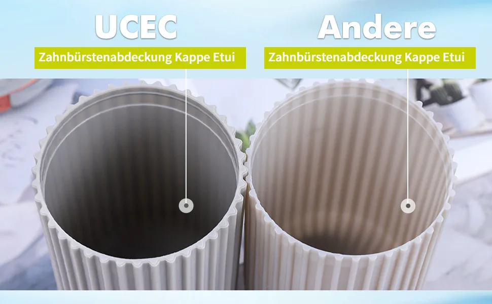 UCEC Toothbrush Case Toothbrush Travel Case 2 Pack Travel Toothbrush Case for Camping Travel Hiking Home (Gray + White) - Zahnbürste Etui
