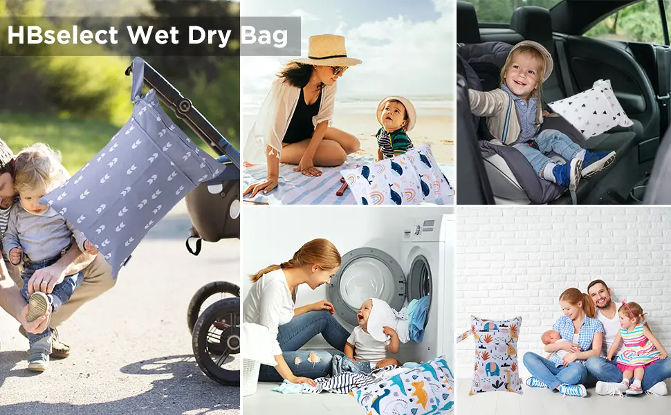 Hbselect 2PCs diaper bag Waterproof reusable diaper bag bag with zipper wet wipes organizer for babies and toddler whale * 2 - Baby Wickelhenkeltaschen