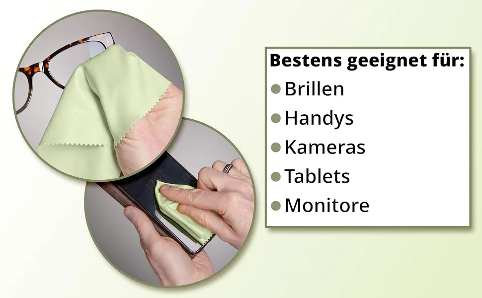 Glasses cleaning cloths 50% biodegradable - 50% microfiber (7 pieces 20x20 cm) 20x20 cm (pack of 7) Mix - Anwendungen