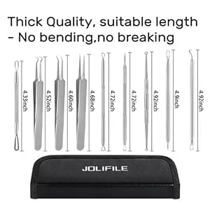 Blackening remover jolifile updates pimple tool-9 pieces blackhead distant extractor tools tweezers press tools blackhead pimple popper acne comedone set for nasal viewing errors 1 piece (1 Pack) - muttermal entfernen