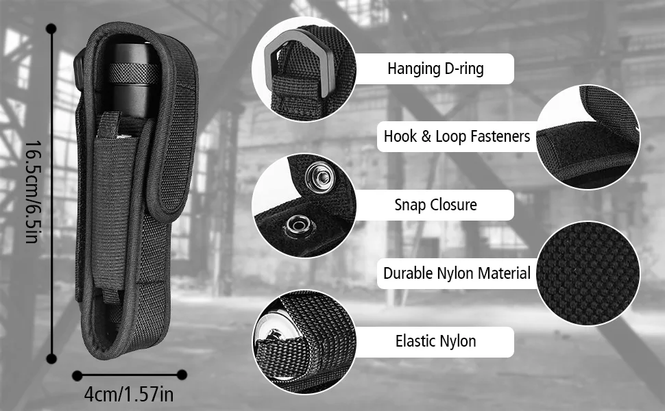 flashlight pouch holder torch case flashlight holster vertical flashlight belt pouch - product information 2