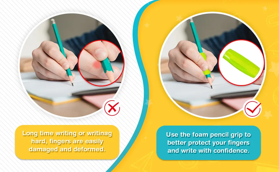 Pencil Grips 8 Pack Colorful Silicone Pencil Grips Ergonomic Writing Aid for Kids Adults - product information 3
