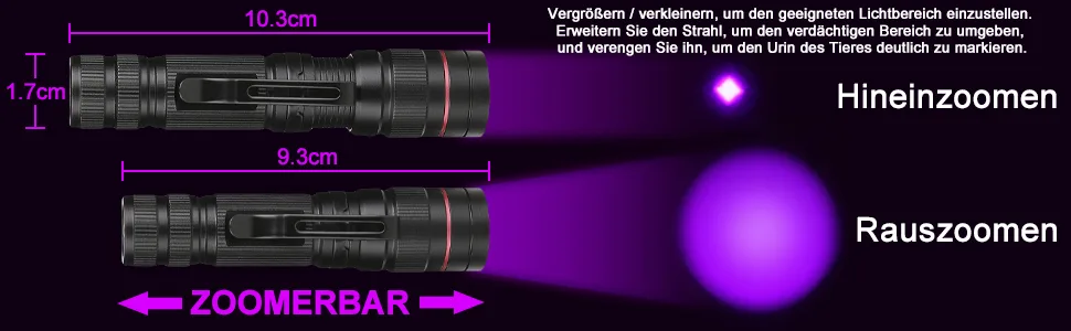 Eletorot UV Flashlight LED Hand Lamp Blacklight Detector for Counterfeit Paper Money or Dried Urine Stains - schwarzlicht taschenlampe