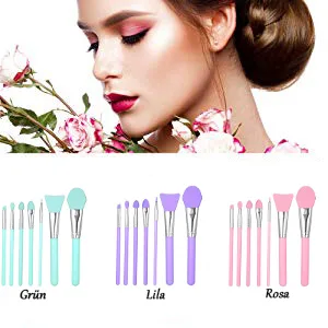 7pcs Silicone Makeup Brush Kit Face Mask Brush Foundation Eyeshadow Eyebrow Brush (Green) - product information 2