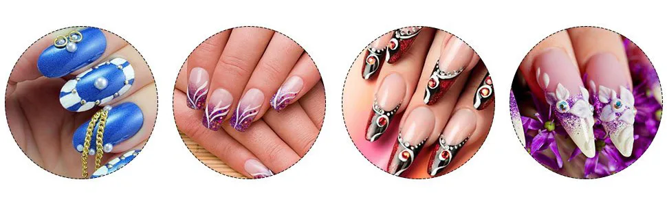 Anself 5pcs 2-Way Nail Art Dotting Tools Silicone Nail Pen UV Gel Nail Art Brush #1 Pink - product information 5