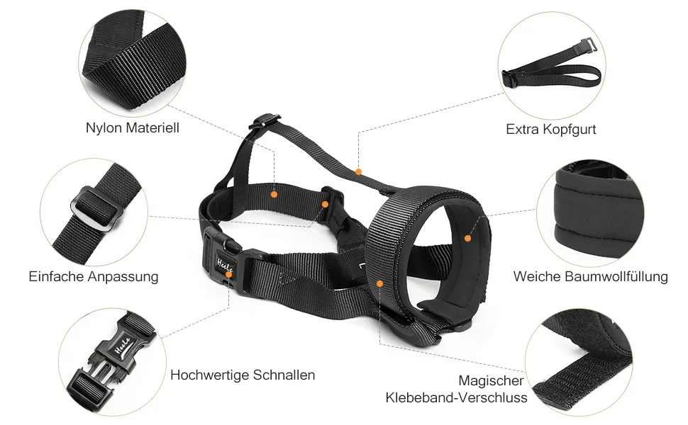 Heele muzzle for dog with a headband dog muzzle blast no rubbing dog muzzle. Adjustable loop dog muzzle muzzle muzzle against bite chewing muzzle for large dogs brown XL XL (1 Pack) brown - HEELE QSL Maulkörb für Hunde