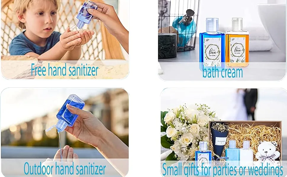 40pcs 2oz Empty Clear Travel PET Plastic Bottles with Flip Top Caps,Refillable Top Bottles, BPA/No Parabens - 2oz Clear Empty Travel PET Plastic Bottles