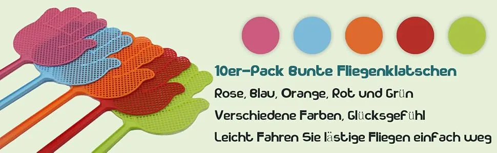 ValueHall 10pcs Multicolor Pest Control Fly Swatter for Flies Mosquitoes and Insects V7023 - product information 2