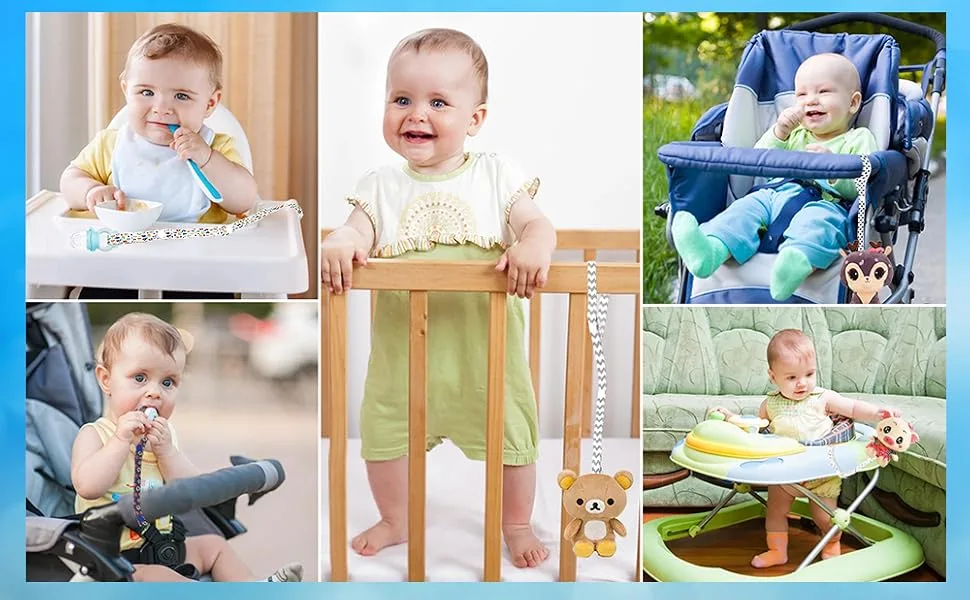 Toy Strap Holder 10pcs Adjustable Stroller Strap Anti-Drop Bottle Clip Belt Holder Cartoon Pattern - buggy spielzeug zum befestigen