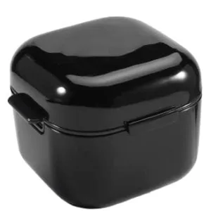 Loquick denture box with sieve prosthesis box retainer container portable container for false teeth hygienic denture container for incorrect teeth storage (black) - product information 5