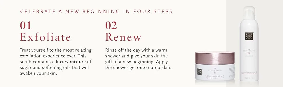 RITUALS Sakura Renewing Discovery Set - Foaming Shower Gel, Body Scrub & Body Cream with Rice Milk & Cherry Blossom - Sakura BTF 2