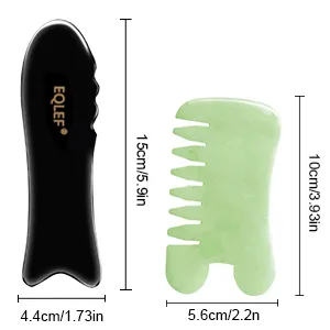 Gua Sha Set Gua Sha Stein Gua Sha Kamm Gua Sha Schaber B ffelhorn Jade Kamm For Spa Trigger Point Message On face arm foot (2PCs) - Gua Sha Set