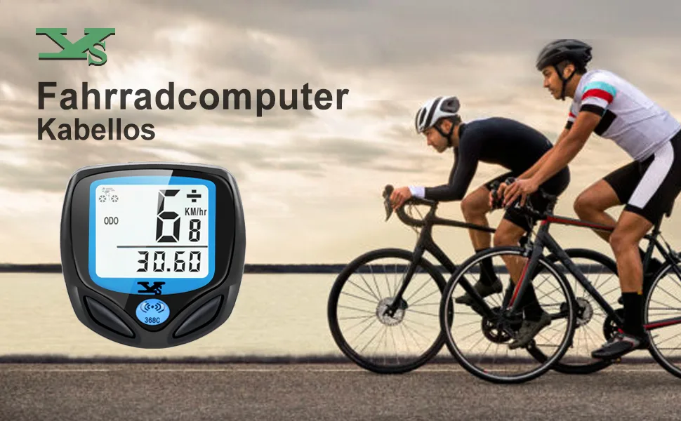 Bicycle computer digitally wirelessly bicycle axis waterproof wireless kilometer counter with automatic waking up and LCD backlight white - Fahrradcomputer
