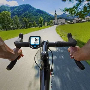 Bicycle computer digitally wirelessly bicycle axis waterproof wireless kilometer counter with automatic waking up and LCD backlight white - wireless