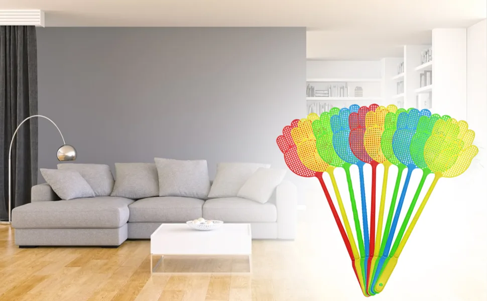 Tancuder 20 pieces fly gossip plastic fly gossip Pest Control 40cm Hand fly clapping for mosquitoes flies spiders beetles moths wasps (random colors) - product information 1