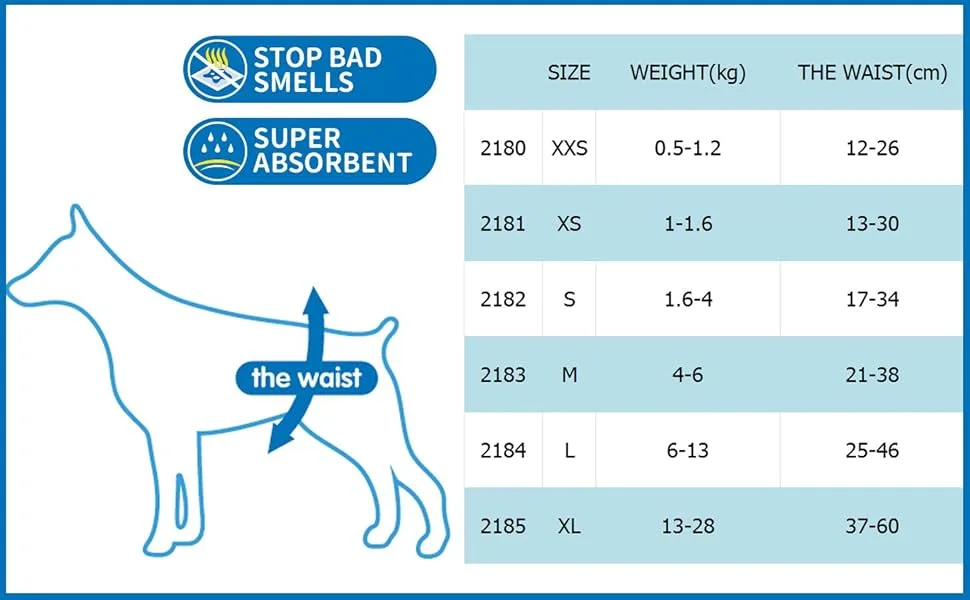 BPS BPS-2181 x 2 Disposable Dog Pet Diapers 16 Pack XS - product information 1