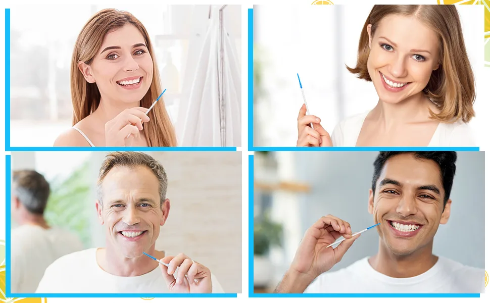 220pcs Interdental Brushes 2 in 1 Silicone Toothbrushes Dental Floss Picks Toothbrushes for Braces Teeth Cleaning Blue - 1 Stück