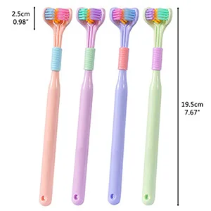 4 Pack Three Head Toothbrush Toothbrush with Soft Bristles Toothbrush Bristles Travel Toothbrush for Adults V-shaped Toothbrush - Größe