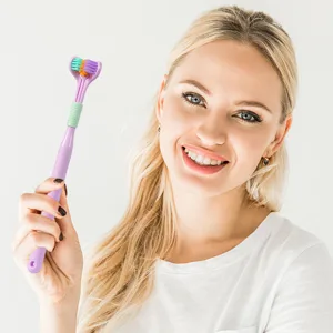 4 Pack Three Head Toothbrush Toothbrush with Soft Bristles Toothbrush Bristles Travel Toothbrush for Adults V-shaped Toothbrush - product information 6