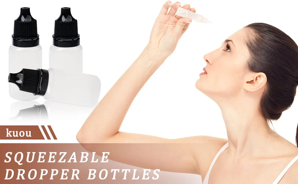 kuou Eye Dropper Bottles 20ml Plastic Empty Squeezable Dropper Bottles 20pcs - product information 1