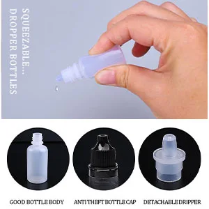 kuou Eye Dropper Bottles 20ml Plastic Empty Squeezable Dropper Bottles 20pcs - product information 5