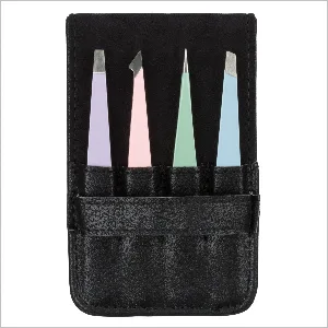 Tweezers Set Professional 4-piece | Stainless steel precision tip for eyebrows | Men and women cosmetics | Cliganic Guarantee Multi-colored - product information 3