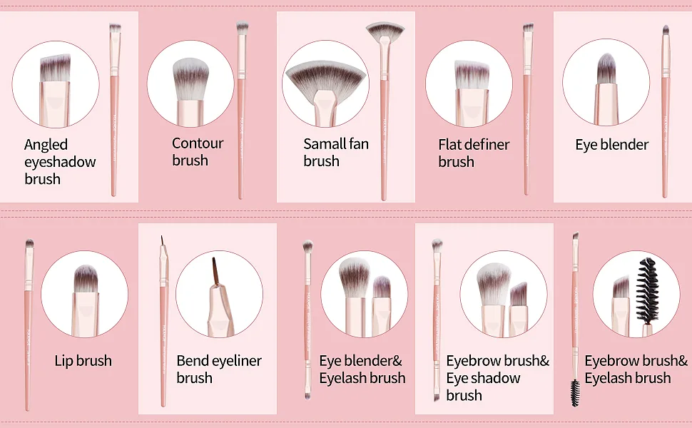 Makeup Brushes, MAANGE 20Pcs Makeup Brush Set Premium Synthetic Foundation Face Powder Blush Concealers Make Up Brushes Sets with Gift Box(Pink) - make up brushes