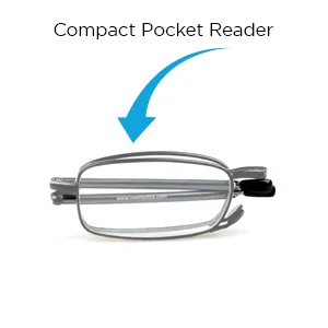 Read Optics Foldable Reading Glasses 2.5 Portable Computer Spectacles Fold in Half To Fit Compact Case.Anti Blue Light UV Ray Glar.Protective Clear Lens for PC Work Phone Gaming.Mens/Womens - Faltbare Augenbrille klein kompakt Tasche Reisebrille
