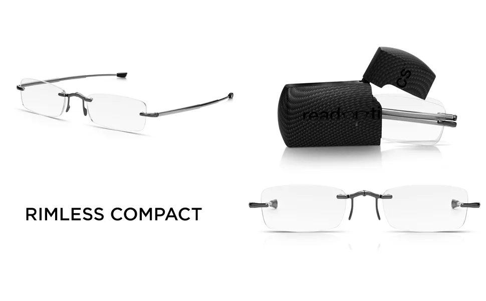 Read Optics Foldable Reading Glasses 2.5 Portable Computer Spectacles Fold in Half To Fit Compact Case.Anti Blue Light UV Ray Glar.Protective Clear Lens for PC Work Phone Gaming.Mens/Womens - randlos rahmenlos rahmenlos rahmenlos frei randlos ohne rahmen kompakt tasche lesebrille leser faltbar