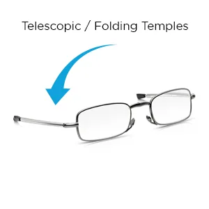 Read Optics Folding Reading Glasses 1.5 Blue Light Blocking Foldable UV Reader for Computer Phone Digital Screen Menu etc. Travel Ready in Pocket Case.Anti-glare clear.Mens/Womens +1 to 3.5  - Zusammenklappbare Arme in voller Größe, Teleskop-Stifthalter, leicht zusammenklappbar, klein, kompakt, Objektiv-Power.
