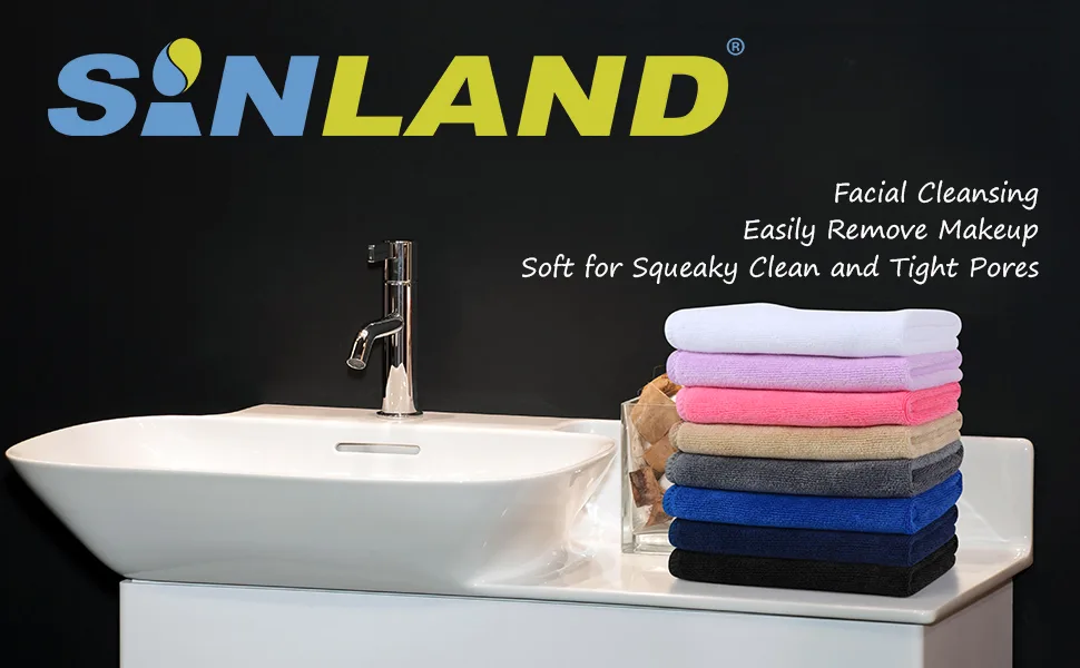 Sinland microfiber facial towels quickly drying absorbent washcloth soft make-up remover cloths 30.5 x 30.5 cm 1 piece (10 pack) gray - product information 1