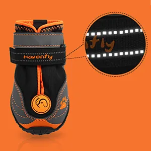 4PCs dog protection boots waterproof dog shoes with adjustable straps reflective and robust non -slip sole designed for medium and large dogs B 2 - night