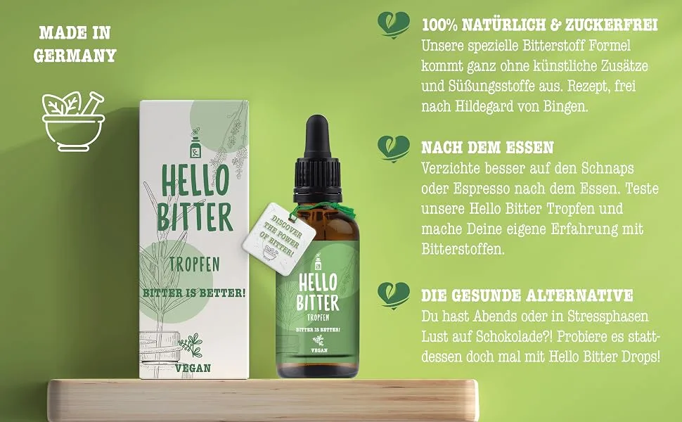 Hellobitter - Bitter drops Set 3x 50ml according to Hildegard von Bingen - Bitter herbs/bitter substances drop vegan - high bioavailability laboratory testing high -dose liquid bitter!3-pack - bittertropfen bitterstoffe