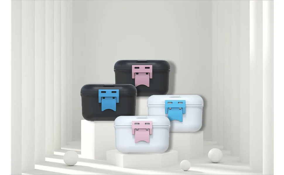 BVN leak -proof prosthesis box upgraded carrying tooth bath box with filter tooth shell for soaking dentures travel retainer cleaning case for (black+pink).Black+pink - care