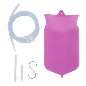 Pssopp Silicone Enema Bag Kit Professional Colon Cleansing Set Harmless for Health Care Purple - B0BC6G2FW9