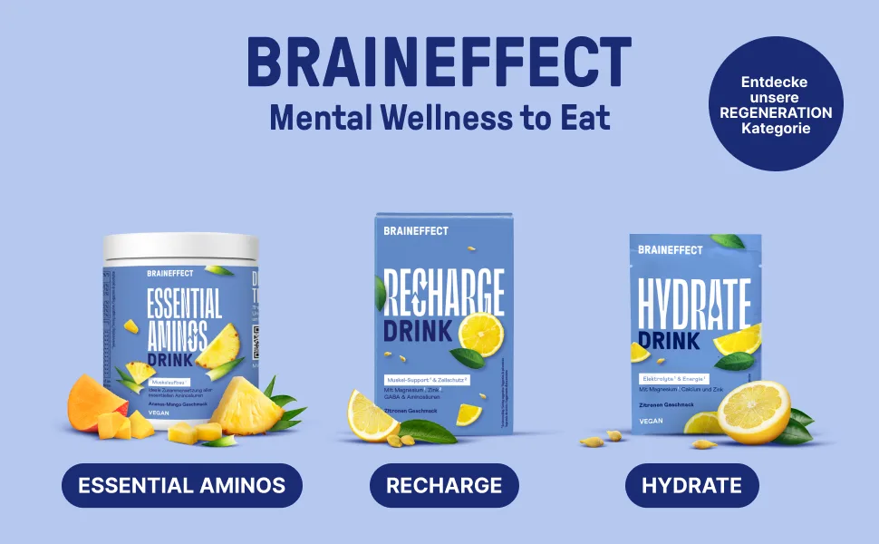 Braineffect archae - Premium hydration mixture - electrolyte without sugar (with stevia) + EAA & BCAA powder - isotonic beverage powder with amino acids lemon 24 g (15 pack) - product information 1