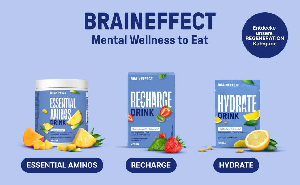Braineffect archae - Premium hydration mixture - electrolyte without sugar (with stevia) + EAA & BCAA powder - isotonic beverage powder with amino acids strawberry basil 24 g (15 pack) - product information 1