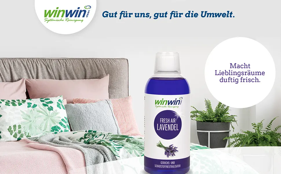 winwinCLEAN - FRESH AIR AIR PURIFICATION CONCENTRATE 'LAVENDER' 500ml Lavender 500 ml (1 pack) - winwinCLEAN, Fresh Air, Green Apple, Luftreinigungskonzentrat, Geruchsneutralisator