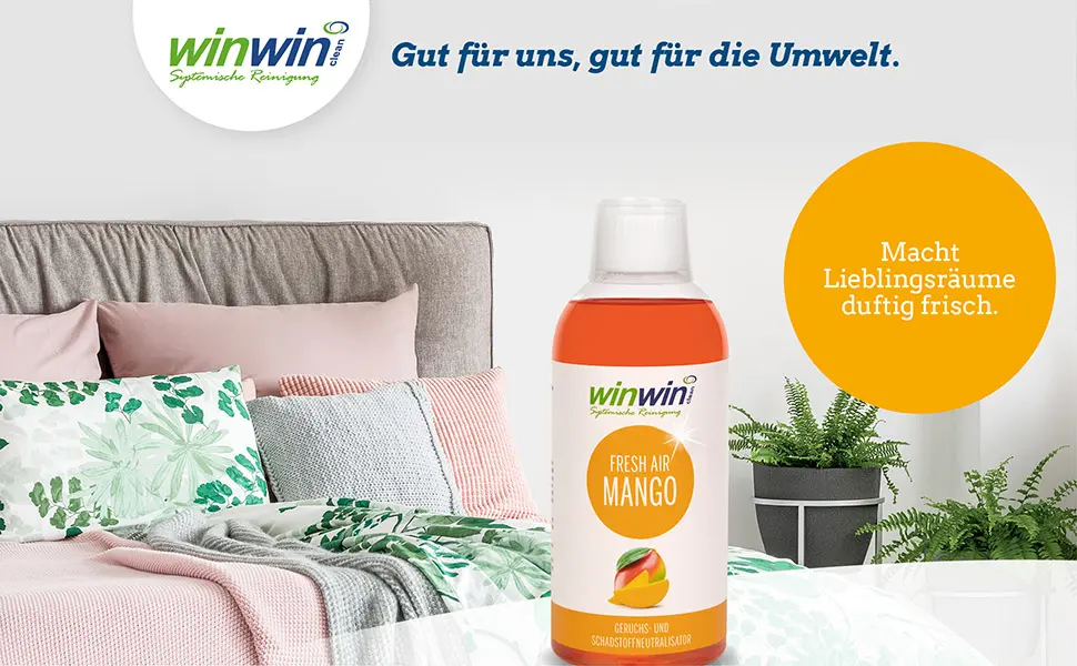 winwinCLEAN FRESH AIR AIR PURIFICATION CONCENTRATE 'MANGO' 500ml Mango 500 ml (1 pack) - winwinCLEAN, Fresh Air, Green Apple, Luftreinigungskonzentrat, Geruchsneutralisator