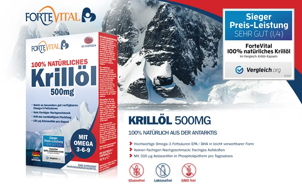 Fortevital Krill l bundle (120 capsules) - ForteVital Omega-3 Krill-Öl, DHA, EPA, Forte, Omega 6 9, Astaxanthin, Forte Vital, Krill öl, Fischöl