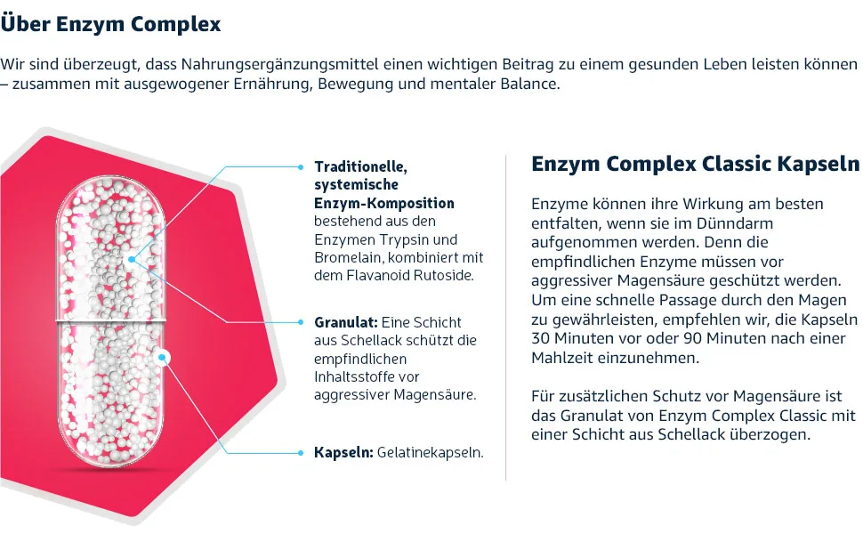 Enzyme complex classic - with bromelain pineapple enzyme high dose + trypsin + rutoside - monthly packing with 60 enzymes capsules - traditional systemic enzyme combination - Ananas Enzym Komplex Classic Bromelain hochdosiert Trypsin Enzyme Kapseln Traditionelle systemische