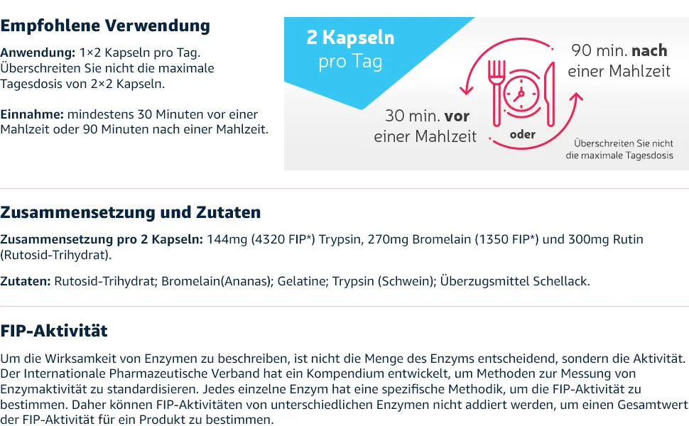 Enzyme complex classic - with bromelain pineapple enzyme high dose + trypsin + rutoside - monthly packing with 60 enzymes capsules - traditional systemic enzyme combination - Ananas Enzym Komplex Classic Bromelain hochdosiert Trypsin Enzyme Kapseln Traditionelle systemische