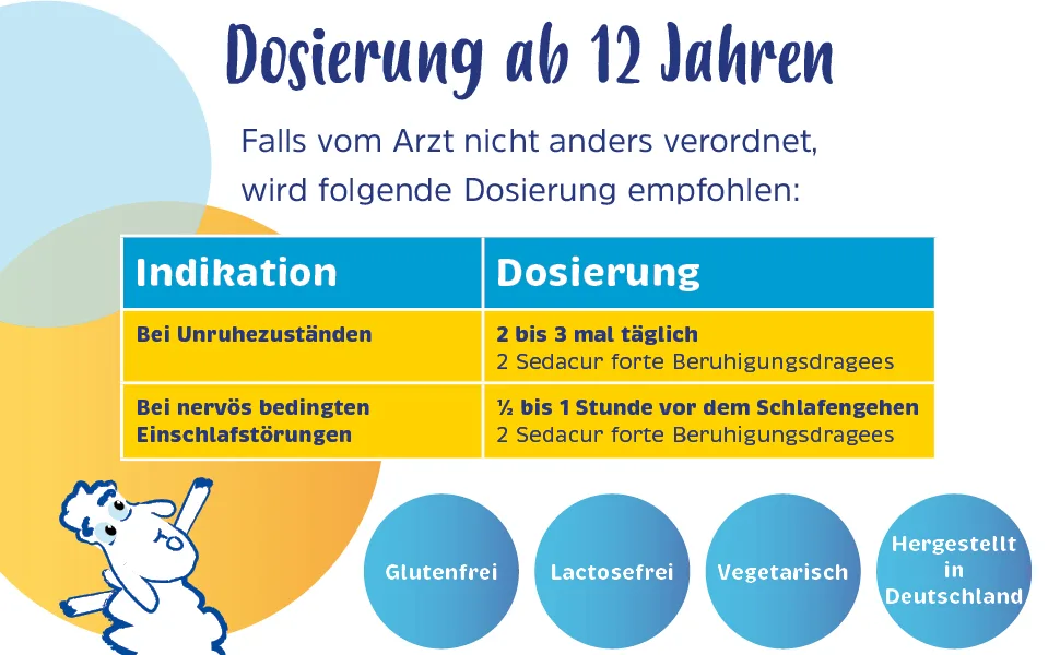 Sedacur forte 2 x 60 dragees for difficulty falling asleep & restlessness - for a more peaceful sleep - herbal 60 pieces (pack of 2) - Einschlafstörungen, pflanzliches Schlafmittel, nervös, Baldrian, Schlafprobleme, Beruhigung