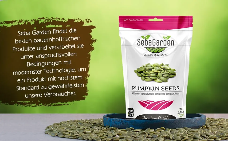 Seba Garden Pumpkin seeds 2kg quality class AA raw protein source GWS (grown without shell) high fiber content iron source genetic engineering (AA-Class) 2 kg - pumpkin seed DE 3