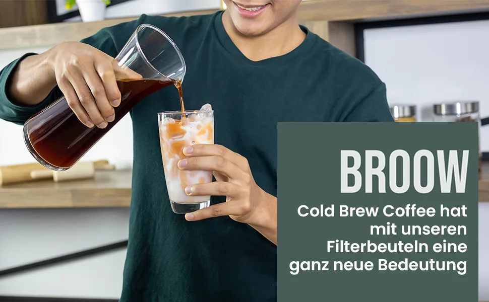 Broow - Cold Brew Coffee |Bio & Fairtrade |ground roasted coffee in the filter bag |100% Arabica beans |Cold coffee preparation |De- ko-006 (2 x pack) - broow 5