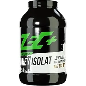 Zec+ Nutrition Whey Isolate 1000 g Nut Mix Low-fat protein powder made from pure whey protein Nut Mix 1 kg (1 pack) - Whey Isolat Eiweißpulver Protein-Pulver Protein Shake Eiweiss Shake BCAA Muskelaufbau Whey Pulver