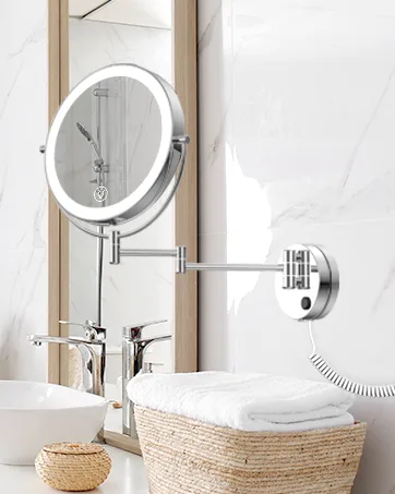 Benbilry 9" Large Size Wall Mounted Makeup Mirror with 10X Magnification, Extendable Double Sided Vanity Mirror, 360° Swivel Magnifying Bathroom Mirror with Folding Arm for Shaving Nickel - product information 5