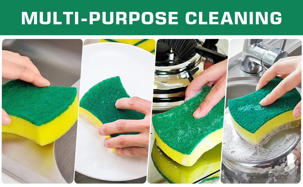 Clocked sponge flush sponge kitchen sponge two -sided cleaning sponge stain remover shear sponge 96 pieces size: 11 x 7 x 3cm ... 96 pack - MULTI-PURPOSE