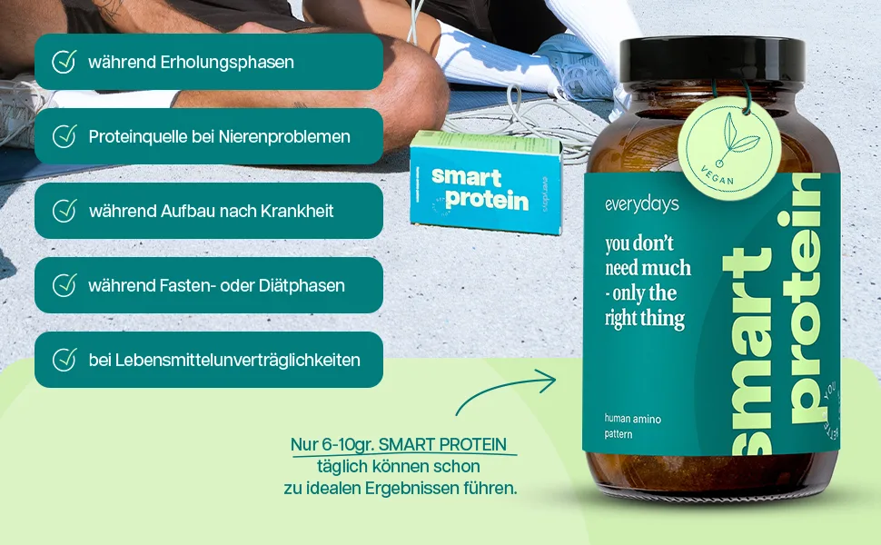Everydays - Smart protein tablets - 100% pure amino acids complex high -dose - vegan & made in Germany - protein Alternative to protein shakes (180 tablets) - Everydays Smart Proteins